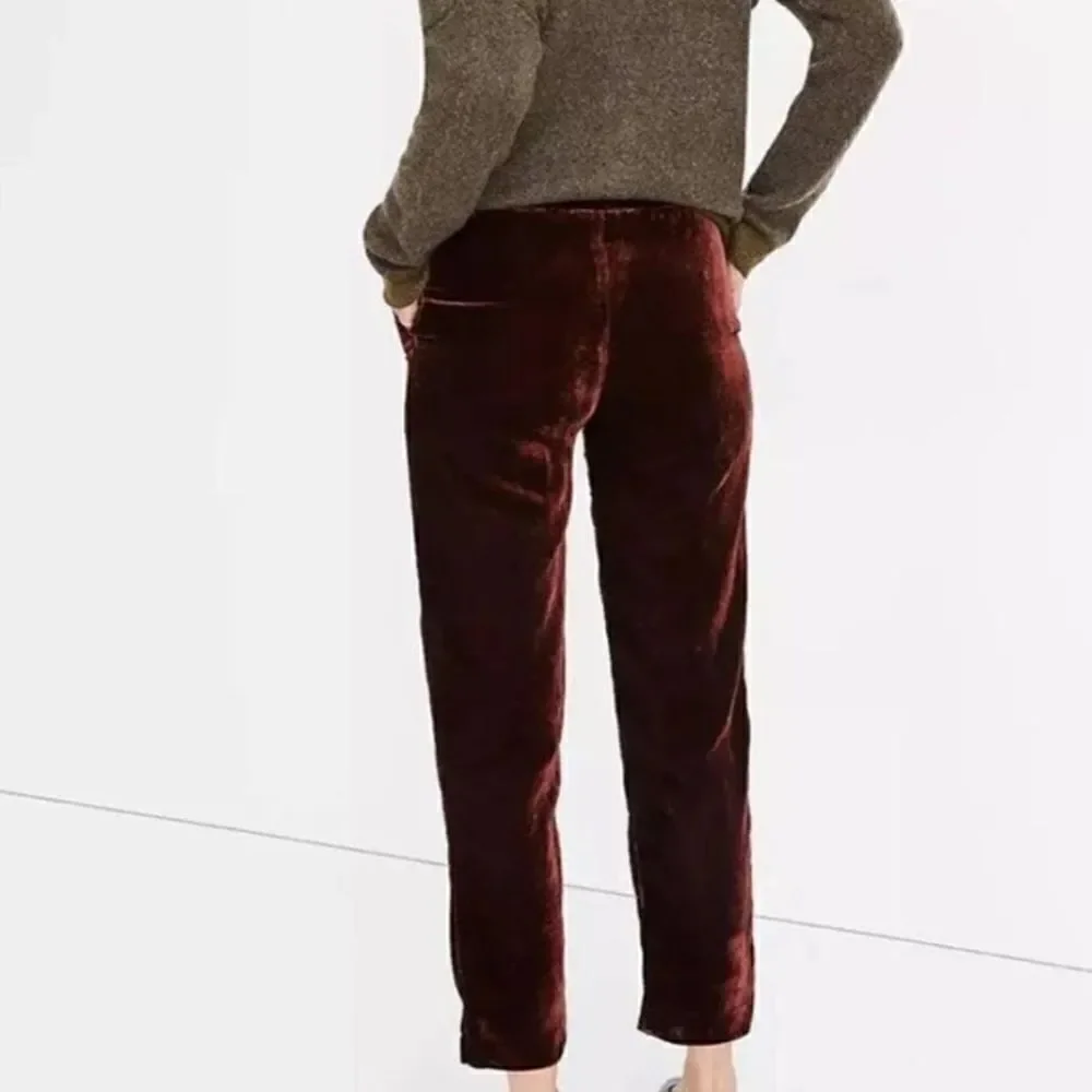 Madewell Velvet Tapered Pleat Pull-On Pants S
